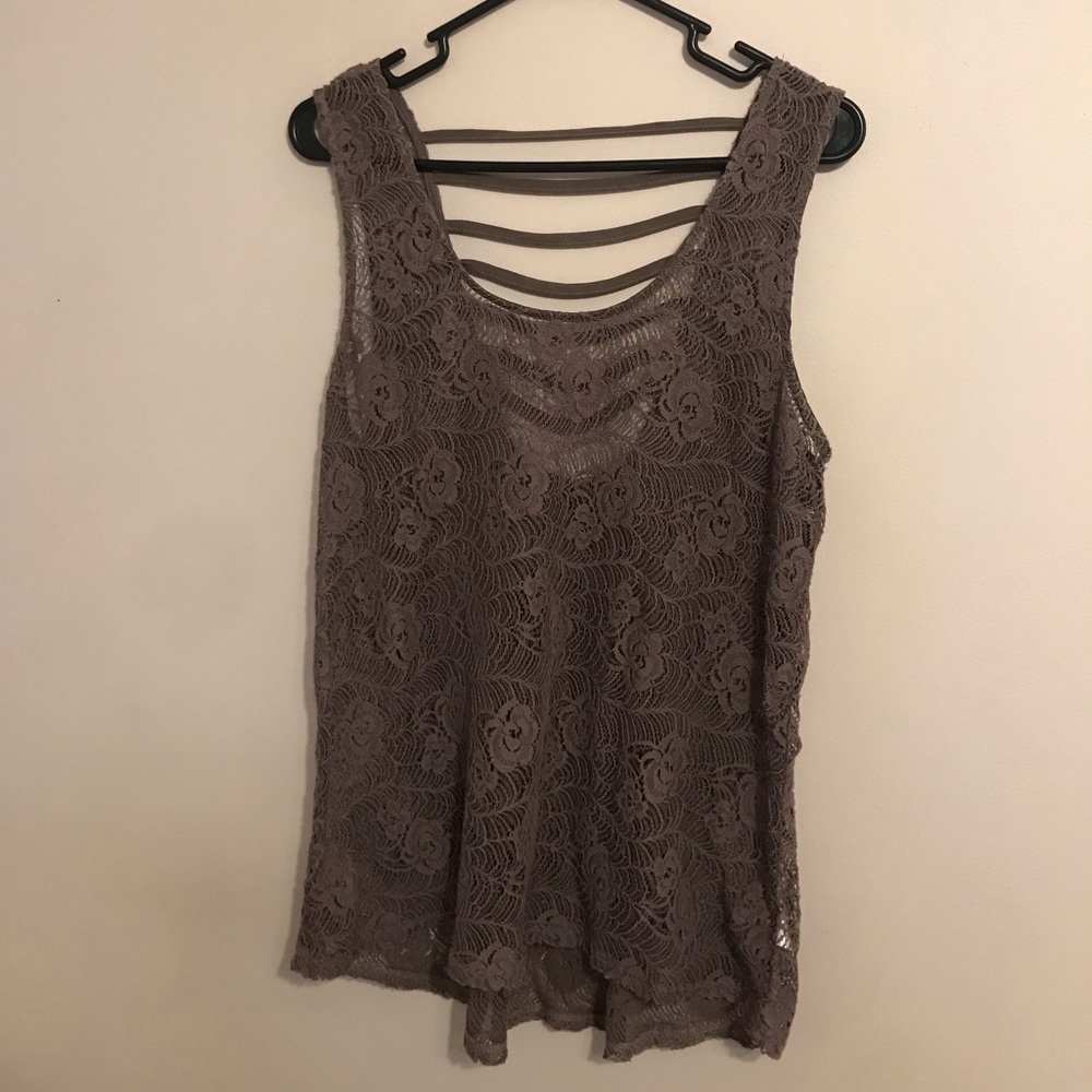 Lace loose tank top